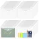 Poola Voidra 4.5 x 6 Inch Clear Plastic Envelopes with Snap Closure,White