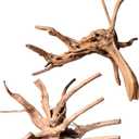 majoywoo Natural Large Driftwood for Aquarium Decor Reptile Decor, Assorted Spider Wood Branch 11-14" 2 Pcs, Fish Tank Decoration