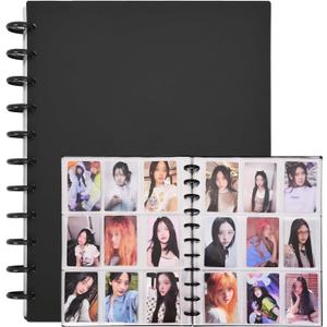 A4 Kpop Photocard Binder with 30Pcs 9-Pocket Inner Pages Photocard Holder Book Sleeves for 2x3 Idol Album Cards Photo Trading Card DIY Collector, 540 Cards, Black