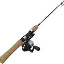 Zebco 33 Cork Reel and Fishing Rod Combo, Graphite Rod with Cork Handle, QuickSet Anti-Reverse Fishing Reel with Bite Alert, Black