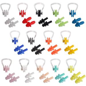 2 x UPINS 14 Sets Silicone Nose Clips Waterproof Swimming Nose Plugs Earplugs for Adults Kids, Ear Nose Protector