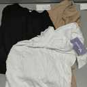 3 Pack Womens Maternity Shirts Summer Short Sleeve Ribbed Pregnancy Clothes Trimesters or Postpartum Cotton Tees (Small)