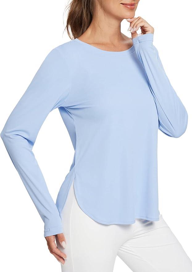 BALEAF Women's Sun Shirts UPF 50+ Long Sleeve Hiking Tops Lightweight Quick Dry UV Protection Outdoor Clothing L