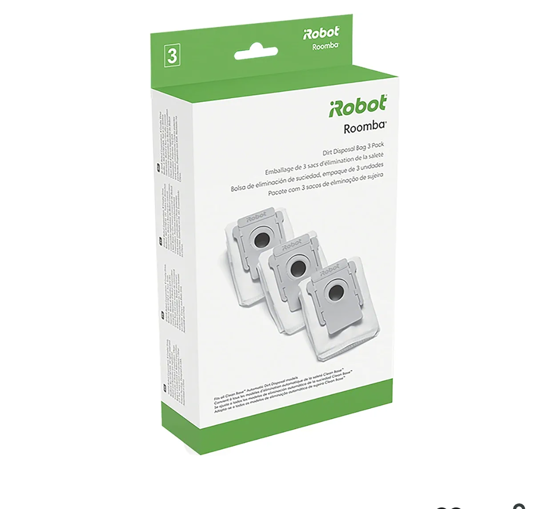iRobot Authentic Replacement Parts - 3 Count (Pack of 1) Dirt Disposal Bags Compatible with Roomba Clean Base Models i1+, i3+, i4+, i5+, i7+, i8+, Combo j8+, j9+