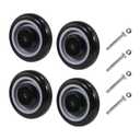 5" Shopping Cart Wheel Replacement Kit, Polyurethane Casters Set of 4, 3/8" Axle Diameter Wheels for Supermarket Grocery Retail Stores