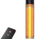 Outdoor Electric Patio Heater, Portable Infrared Heater, Heaters for Outdoor/Indoor Use, Standing Heaters for Patio, Garage, Backyard, 1500W, Black