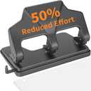 Heavy Duty 3 Hole Punch, 40-Sheet Heavy Duty Paper Punch, 50% Reduced Effort 3-Hole Punch, AFMAT Metal Hole Puncher 3 Ring, Three-Hole Paper Puncher w/Large Chip Tray for Classroom, Office, Silver (Gray)