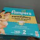 Pampers Swaddlers Diapers, Size 2 (10-22 lbs), 148 Count, Absorbent, Keeps Baby Dry and Comfortable, Skin Safe Disposable Baby Diaper