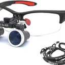 Dental Loupes with Light 2.5X 3.5X Surgical Binocular Magnifier & Dental Headlight with Filter (3.5X-420)