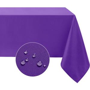 Softalker Rectangle Tablecloth, Waterproof & Stain Resistant Table Cloths Wrinkle Free Fabric Washable Polyester Table Cover for Spring/Party/Outdoor/Wedding - 60 x 84 inch,Purple