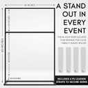 LuvLuxe Welcome Sign Stand - Metal Poster Holder Stand with Adjustable Bar & Leather Straps - Floor Easel Stand for Sign Photo Display, 2Tier Standing Easel Wedding Sign Holder for Baby Showers & More