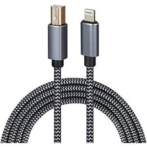 WORLDBOYU Lightning to MIDI Cable USB OTG Type B Cable for Select iPhone, iPad Models for Midi Controller, Electronic Music Instrument, Midi Keyboard, Recording Audio Interface, USB Microphone (6FT)