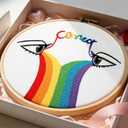 3 x Crafmanoe Hand Embroidery Kits for Beginners Adults, LGBT Embroidery Starter Kit, Stamped Cross Stitch Kits for Beginners Adult Craft Kits for Women, Entire Set of Embroidery Supplies & Video Tutorial