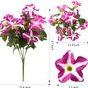Artificial Fake Flowers Plants for Outdoor Decoration, 4PCS Faux Petunias Silk Flower UV Resistant No Fade for Home Outside Garden Balcony Yard Porch Realistic Indoor Decor (PurplePink)
