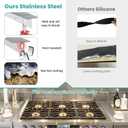 2PCS Stove Gap Covers Stainless Steel Stove Gap Filler,13.8'' to 27.5'' Adjustable Length,Oven Stove Side Gap Guards Between Stove top and Counter for Kitchen,Range Trim Kit,Heat Resistant,Silver
