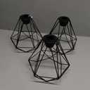 Metal Pendant Lamp Shade Cover, 8 Inch Black Hanging Light Bulb Cage Covers Guard, Industrial Iron Replacement Light Shade, Vintage Light Fixture Covers Decorative Shade Only, 3 Pack,E26