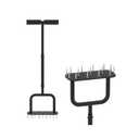 bowosen Lawn Aerator Tool, Manual Yard Plug Aerators, Lawn Aerator Gardening Tools with 15 Spikes for Lawn Care, Compacting Soil - Suitable for Lawns, Yards and Gardens