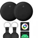 Android Tracker 2-Pack, Google Certified Item Finder Works with Andriod Find My Device (Find Hub) App, Bluetooth Trakcer Tag Locator for Keys, Luggage, Satchel, Backpack etc. (with Holders)