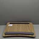 HUANUO Lap Laptop Desk - Portable Lap Desk with Pillow Cushion, Fits up to 15.6 inch Laptop, with Anti-Slip Strip & Storage Function for Home Office Students Use as Computer Laptop Stand - Light Wood (Medium, Light Brown Woodgrain)