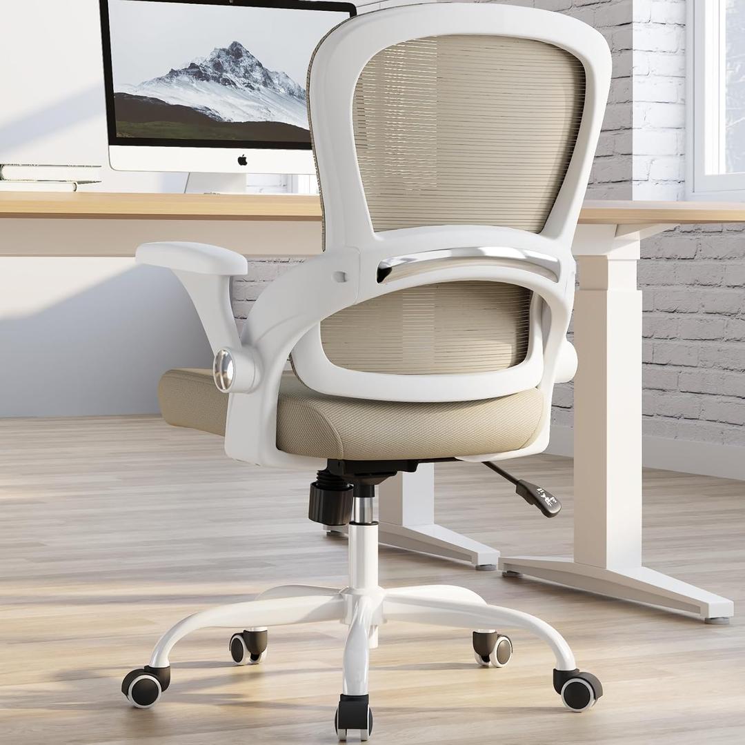 TRALT Office Chair - Ergonomic Office Chair with Back Support, Home Office Desk Chairs, Comfy Desk Chair, Computer Chair, 330lbs Wide Seat Big and Tall Office Chairs for Office Workers (Beige)