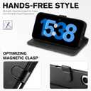 TUCCH Wallet Case for iPhone 17 (6.3") 2025, RFID Blocking 4 Card Holders | Kickstand | Shockproof TPU Shell | PU Leather | Magnetic Closure | Protective Flip Folio Cover | Black