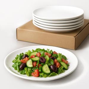 Appetizer Plates Set of 6, Small Ceramic White Dessert Plate, 5 Inch Small Plates Ceramic for Cake, Bread, Snack Sauce, Salad, Microwave and Dishwasher Safe (5 inch, 6 pack)