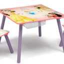 Delta Children Kids Table and Chair Set with Storage (2 Chairs Included) - Ideal for Arts & Crafts, Snack Time, Homeschooling, Homework & More, Disney Princess