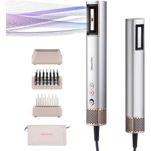 Hydro Ionic Hair Dryer, 4-in-1 High Speed Hair Dryer for 5X Faster Drying, Millions of Water Ions & Ionic Anti-Frizz, Portable Travel Hair Dryer for Salon Results, X2 Sliver