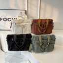 Makukke Tote Bag Women Large Crossbody Bag Stylish Handbag for Women Corduroy/Canvas Hobo Bag Fashion shoulder Bag Purse (Black)