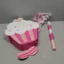 Sosation 15.7" Cupcake Piata for Birthday Party Supplies with Stick, Blindfold and Confetti for Kids Girls Baby Shower Candy Donut Ice Cream Piata Party Supplies Party Decoration Prop(Cute)
