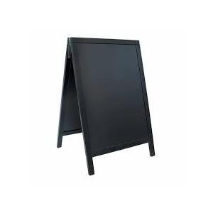 A Frame Chalkboard by HBCY Creations:24x36 Solid Wood A-Frame Sign Black Double-Sided Magnetic Board, Chalkboard Menu Board, for Restaurants, Cafés, Weddings - Heavy Duty Hinges