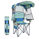 Folding Camping Chair with Reinforced Shade Canopy Comfortable Wide Seat with Cup Holder and Side Pocket Portable Outdoor Chair for Beach Fishing Sports Lawn Supports 350 LBS