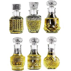 AlifordGlass Mini Glass Bottles with 6 Different Shapes Can be Used for Self-Made juicing, Wine Bottles or Whiskey Decanter