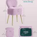 SONGMICS Vanity Chair, Makeup Stool with Folding Backrest, 13"D x 17.1"W x 32"H