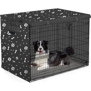 Dog Crate Cover, Dog Kennel Cover, Durable Breathable Dog Crate Cover 36 inch, Windproof Water Resistant Sun Protection Crate Cover Outdoor/Indoor, Black -S (36" L x 23" W x 25" H)