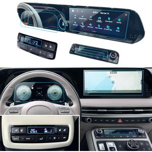 Palisade Screen Protector for Hyundai Palisade SE, SEL, XRT, Limited, Calligraphy 2023 2024 2025 Accessories Navigation& Instrument& AC& Rear Row Climate Screen Protector Tempered Glass 12.3''-7PCS