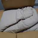 WRENSONGE King Size Comforter Set, 7 Pieces Soft Light Oatmeal Bed in a Bag King with Fitted Sheet, Flat Sheet, 2 Pillow Shams, and 2 Pillowcases- Warm Bedding Set for All Season