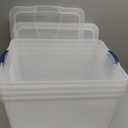 Rubbermaid Cleverstore 74 Qt Clear Storage Bins with Lids, 4-Pack, Stackable, BPA-Free, Made in USA