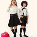 Girls, Boys, Kids, Knee High Long School Uniform Dress Socks, Premium Cotton, Soft, Toddler, 3-14 Years Old (Red)