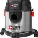 PORTER-CABLE PCX18301-4B 4 Gallon 4 HP Wet/Dry Vacuum, Stainless Steel Light Weight Portable Shop Vacuum, 3 in 1 Function with Attachments