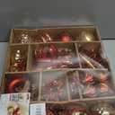 SHareconn 70pcs 2025 Classic Christmas Balls Ornaments Set, Shatterproof Plastic Baubles, Ribbon and Tree Topper for Xmas Tree Holiday Wedding Party Decorations with Hanging Strings, Red and Gold