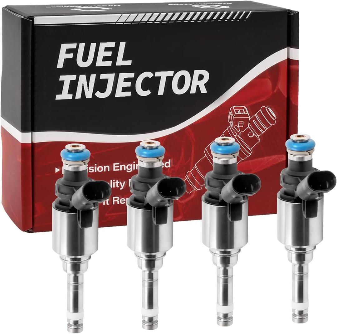 Fuel Injectors Compatible with A3 A4 A5 A6 Q3 Q5 TT Passat Jetta CC EOS GTI Beetle Tiguan 6 Holes 4Pcs Replace FJ1057