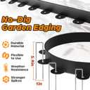 Jorvila Landscape Edging, 2.0" x 20' Plastic Garden Edging with 20 Pcs Metal Spikes, Flexible Garden Border for Lawn, Landscaping, Flower Beds