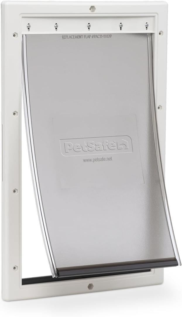 PetSafe NEVER RUST Dog and Cat Door, Large, For Pets Up To 100 lb, Paintable, Easy DIY Installation, Closing Panel Included, Install in Interior and Exterior Doors or Walls, Durable, Adjustable Flap