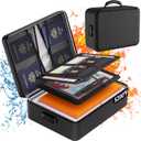 DocSafe 5200F Document Organizer with Lock,Upgraded Heat Insulated FireproofWaterproof Box 8 Layers File Organizer,Portable Home Travel Safe Storage for Important Documents, Files and More (5200F, 15"x11"x4.1", Black)