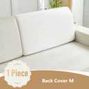 Yoovat Couch Cushion Covers for Sofa Couch Covers Wear-Resistant Universal Sofa Cover Washable Stretch for Sectional Slipcovers (Texture-Cream White,Back Cover M)
