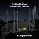 WiFi Router, 6-Antenna High-Gain Router, 802.11 b/g/n Internet Router, Supports Router, Bridge, Repeater and AP Modes for Home Office