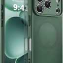 MOCCA Magnetic for iPhone 17 Pro Case, (Compatible with Magsafe) (16FT Military Grade Protection) Full Camera Protection Anti-Fingerprint Slim Translucent Matte Phone Cover 6.3", Midnight Green
