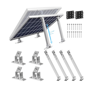 4PCS Adjustable Solar Panel Tilt Mount Brackets Aluminum Alloy Mounting Bracket Stand Systems Support 50W 70W 100W 150W 200W 300W 400W Solar Panels for Ground, Roof, Boat, Wall, Railer, RVs