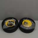 AR-PRO (2 Pack) 13x5.00-6 Flat Free Front Tire and Wheel Assembly, Solid Riding Lawn Mower Wheels, 3"-6" Offset Hub (Adjustable), 3/4"&5/8"&1/2" Bearing, 400 lb Load (Yellow)